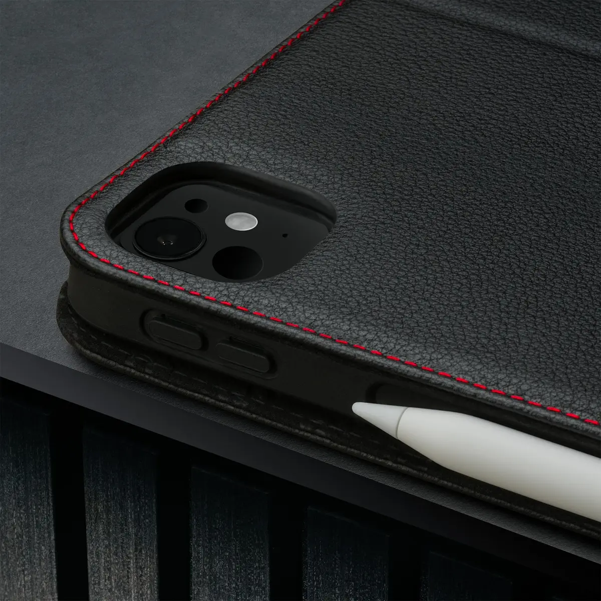TORRO iPad Pro 13” Case Black with Red Detail | Premium Leather with Stand & Apple Pencil Connectivity - view 5