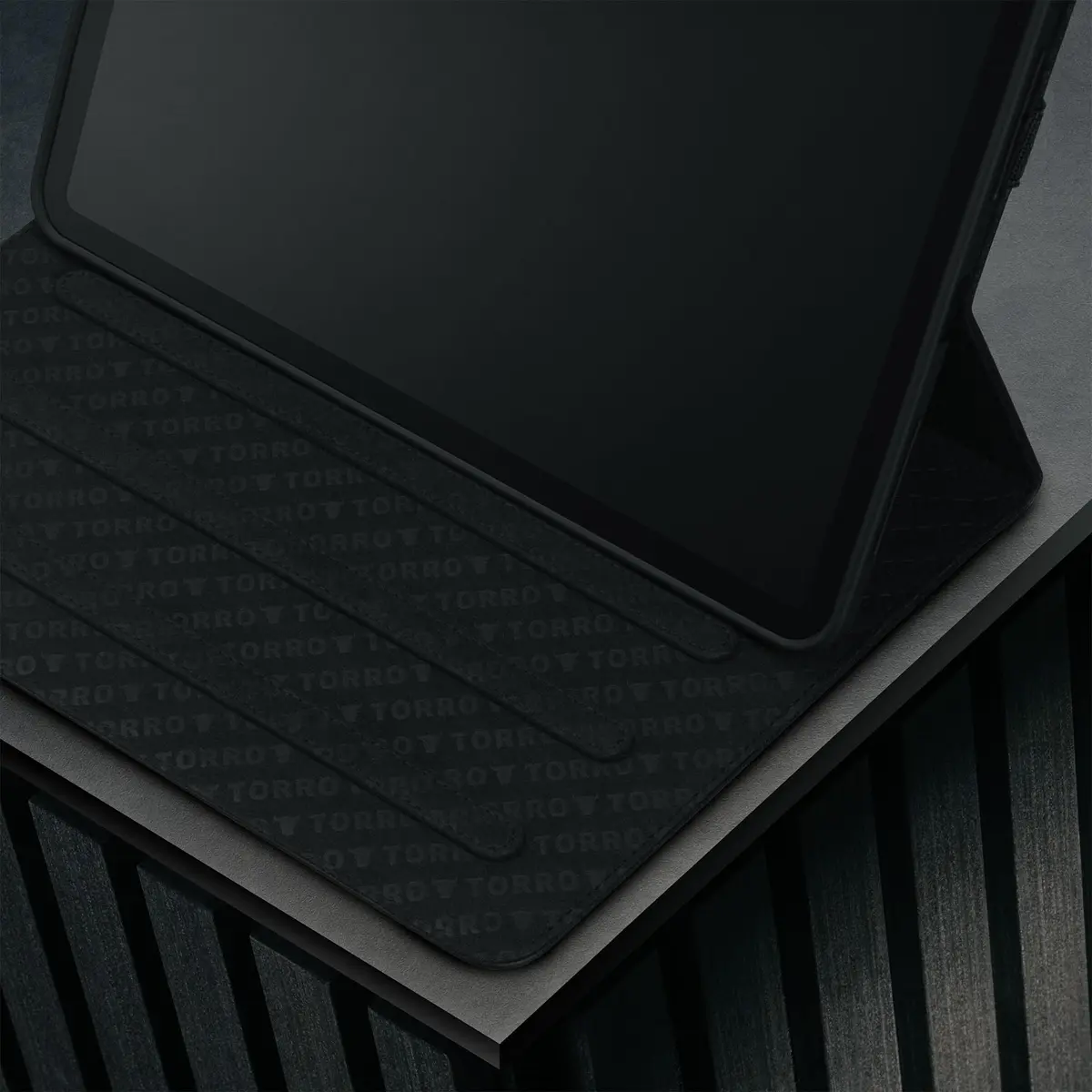 TORRO iPad Pro 13” Case Black with Red Detail | Premium Leather with Stand & Apple Pencil Connectivity - view 4
