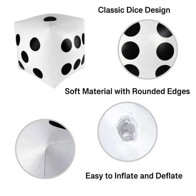 Super Z Outlet Giant Inflatable Dice Toys 33cm (13 inch) Pack of 2 | Fun Pool & Beach Game Accessory - view 7