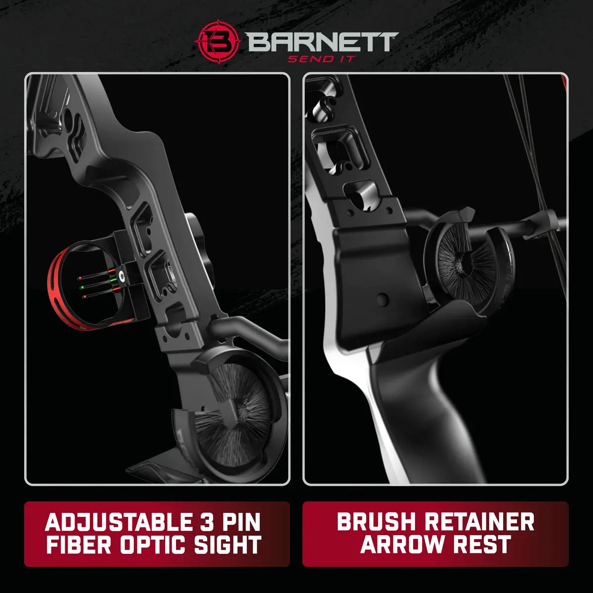 Barnett Vortex Lite G3 Youth Bow 22-25in Draw, 18-29lb, Fiber Optic Sight, D Loop, Quiver, Safety (110c) - view 4