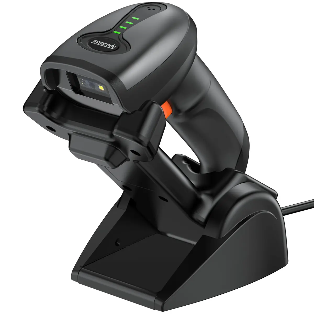 Symcode MJ-4590DA 2D Wireless Barcode Scanner with Charging Stand & Bluetooth | 10000 Codes Inventory, 40m Range - main product image