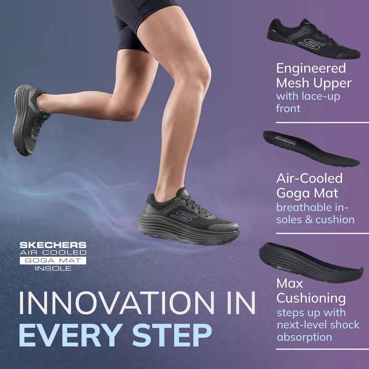 Skechers Women's Max Cushioning Endeavour Canova Sneakers, Black, 7.5 | Superior Comfort & Support - view 5