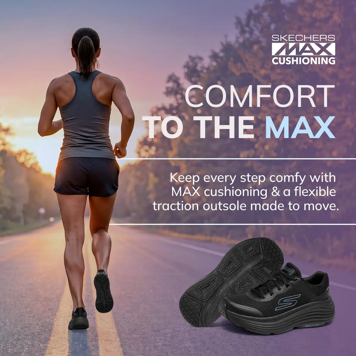 Skechers Women's Max Cushioning Endeavour Canova Sneakers, Black, 7.5 | Superior Comfort & Support - view 3