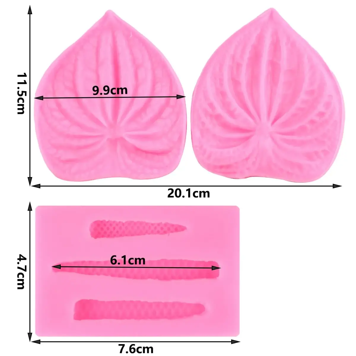 ZiXiang Anthurium Silicone Mold Set of 2 | Food Grade Cake Decorating & Chocolate Making Molds - view 2