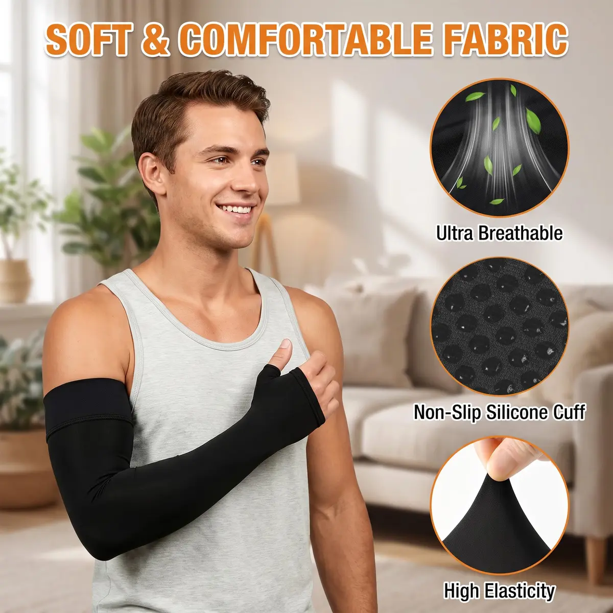 Hiball Lymphedema Medical Compression Arm Sleeve with Gauntlet 20-30 mmHg | Graduated Support for Post-Op & Chronic Conditions - view 4