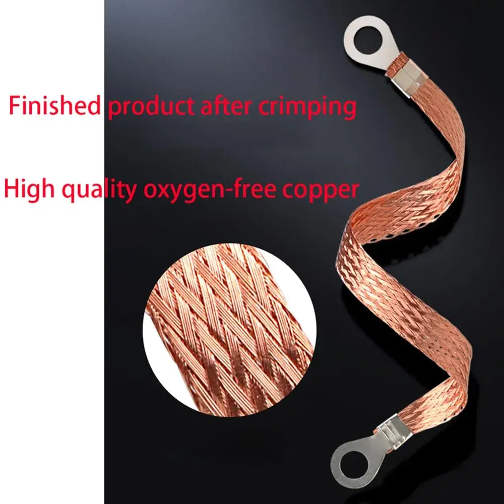 Euogeudel 16mm Flat Copper Braid Grounding Strap Wire (5m / 16.4ft) - Flexible Shielding Cable - view 4