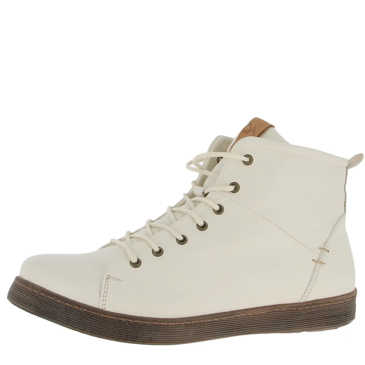 Andrea Conti Women's High Top Trainers, Cream White Brandy, 7 Women | Butter-soft Leather, Removable Insole, 2cm Heel - main product image