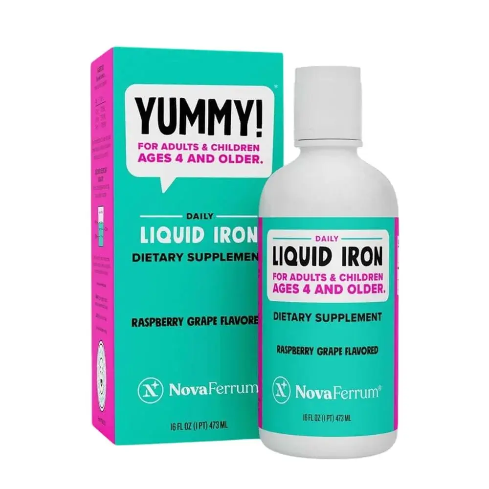 NovaFerrum Yummy Liquid Iron Supplement 473ml (16 Fl Oz) | 18mg Iron/Tbsp | Gluten & Sugar-Free - main product image