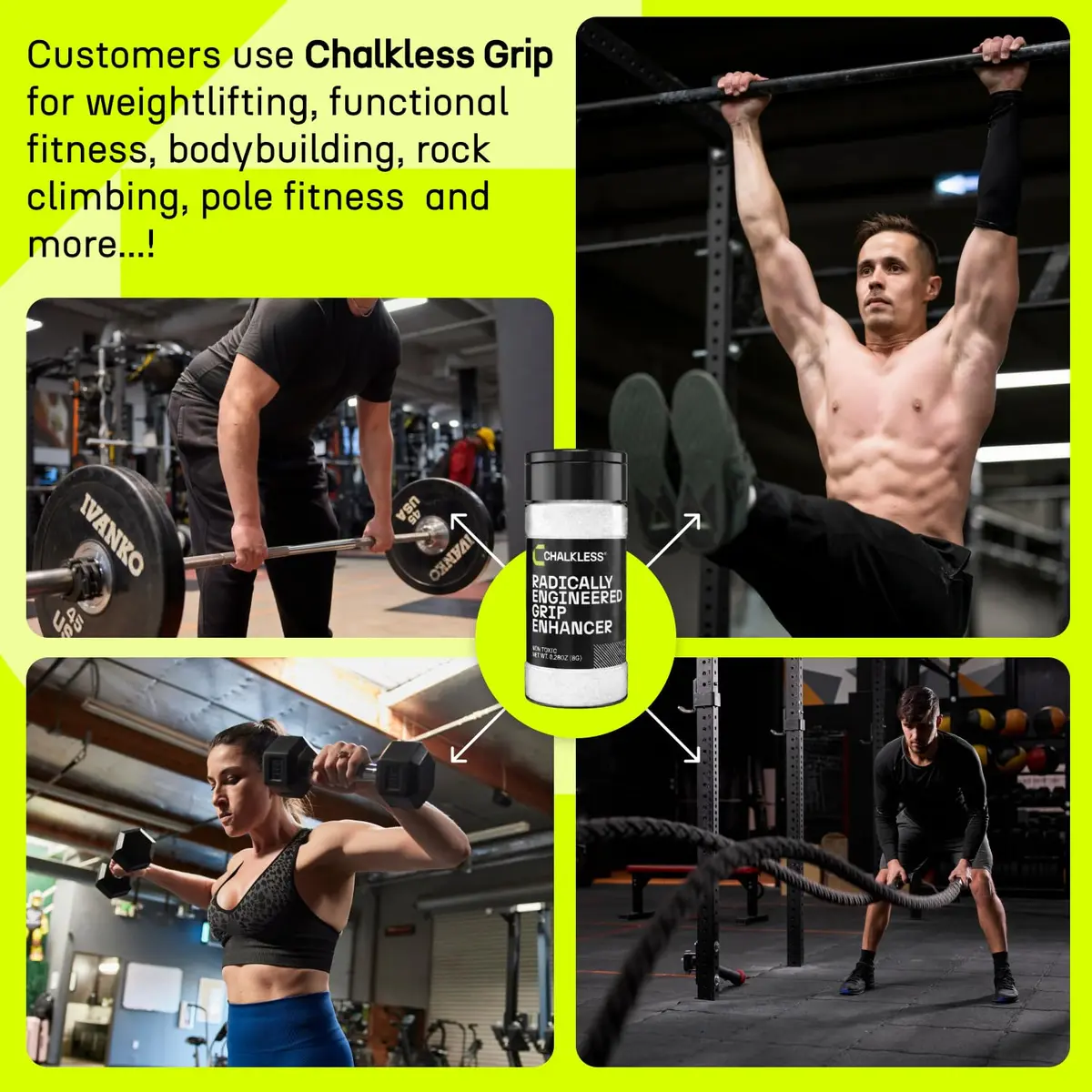 Chalkless Grip Enhancer 8g (0.28 oz) | Premium Liquid Chalk Alternative for Weightlifting, Yoga, Gaming - view 6