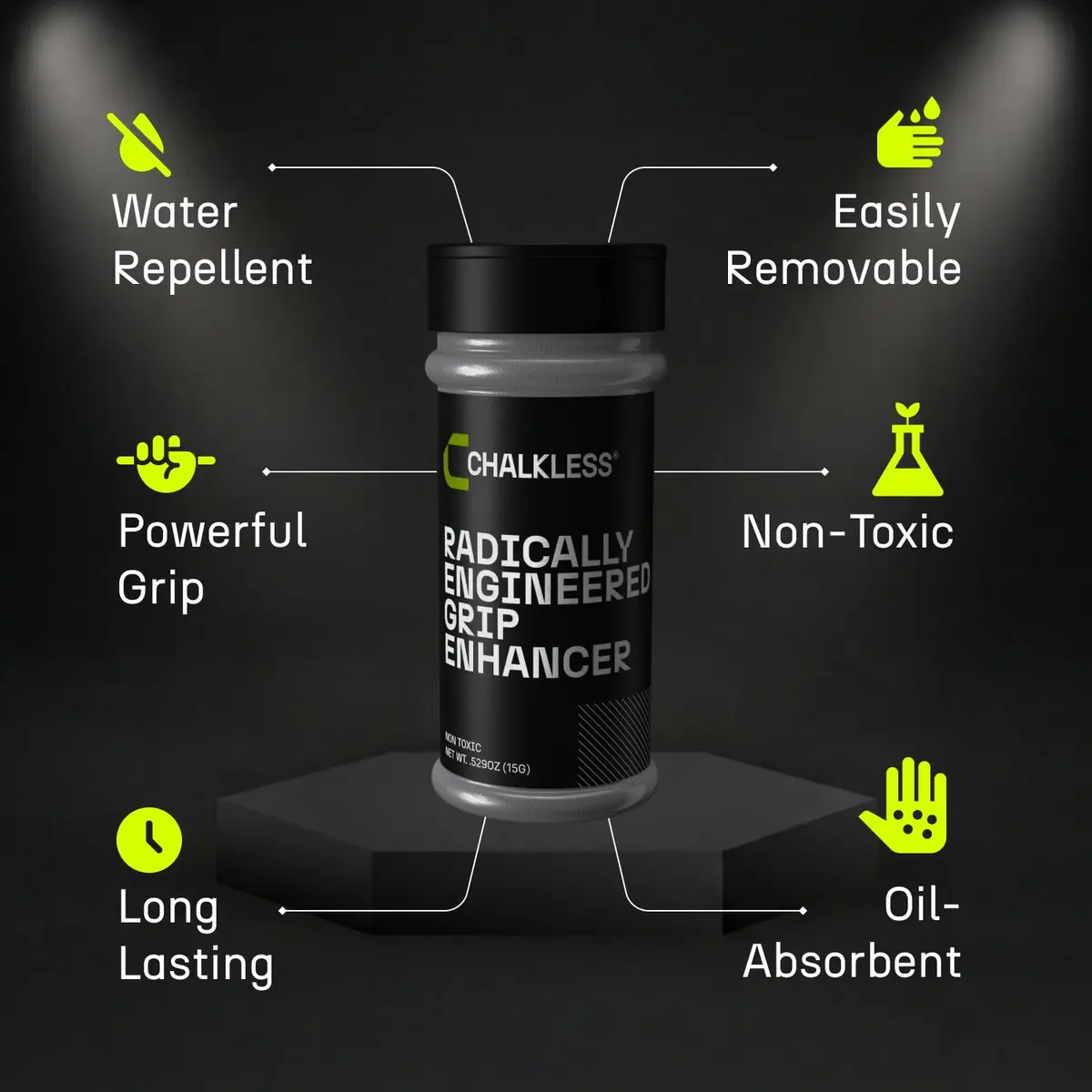 Chalkless Grip Enhancer 8g (0.28 oz) | Premium Liquid Chalk Alternative for Weightlifting, Yoga, Gaming - view 3