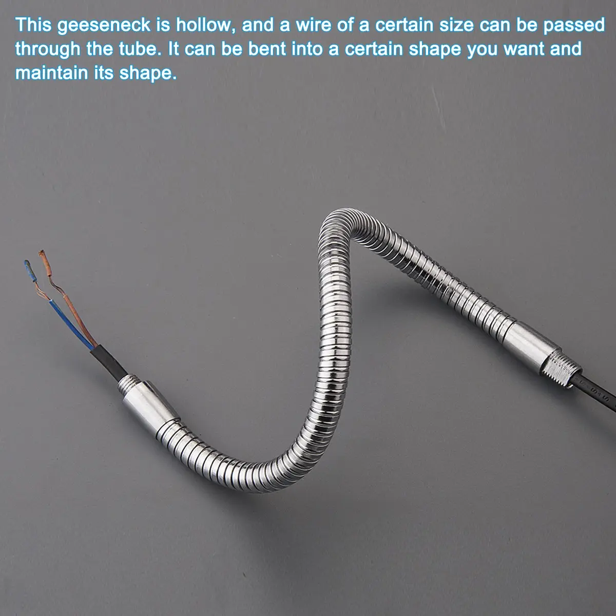 PATIKIL 11.8" Universal Gooseneck Hose, 2 Pcs M10 to M8 Thread | Flexible Metal Tubing for DIY & Repair - view 4