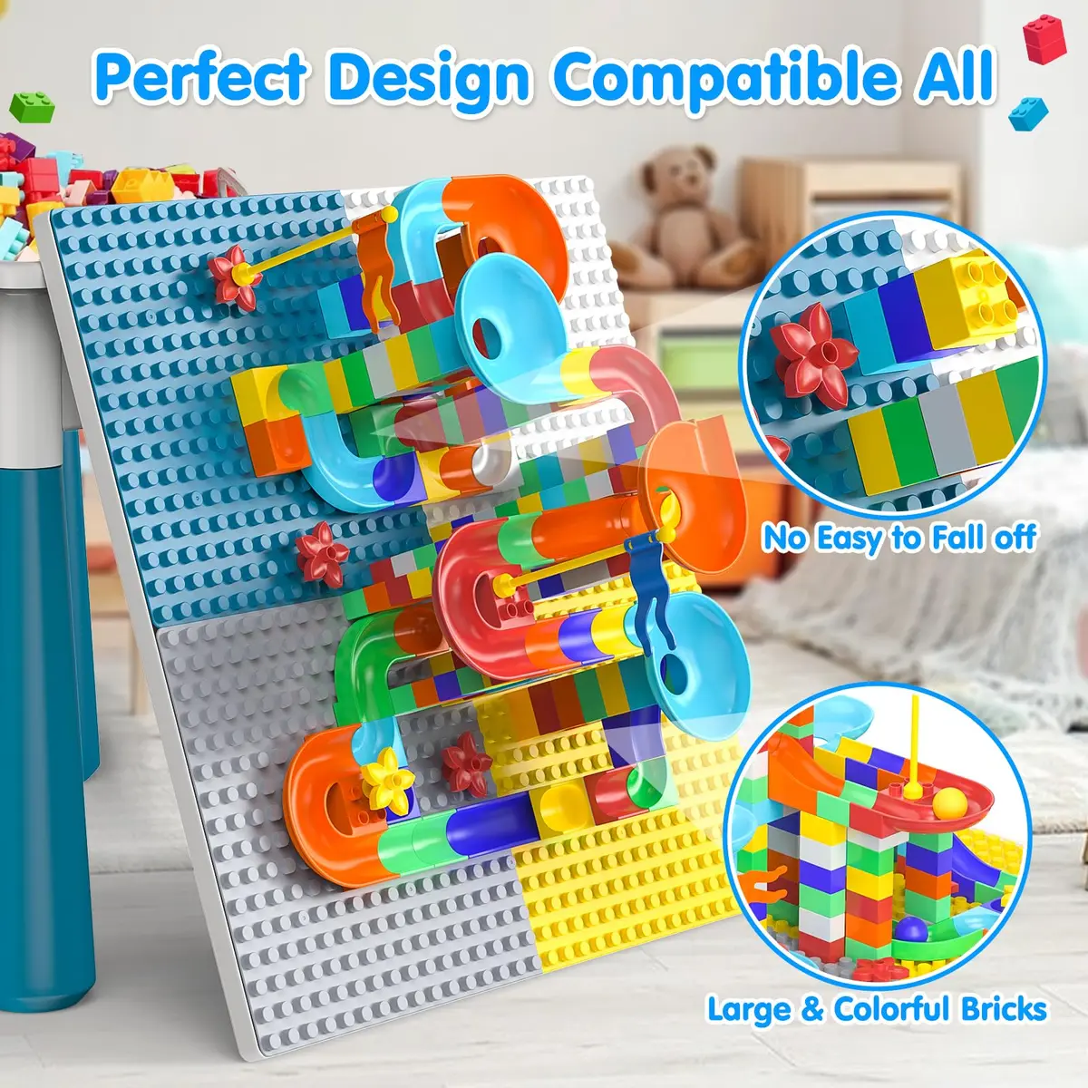 OCATO Kids Table and 4 Chairs Set Activity Table Water Table for Kids 152PCS Large Building Blocks | Versatile, Durable & Safe (70-120 chars) - view 6