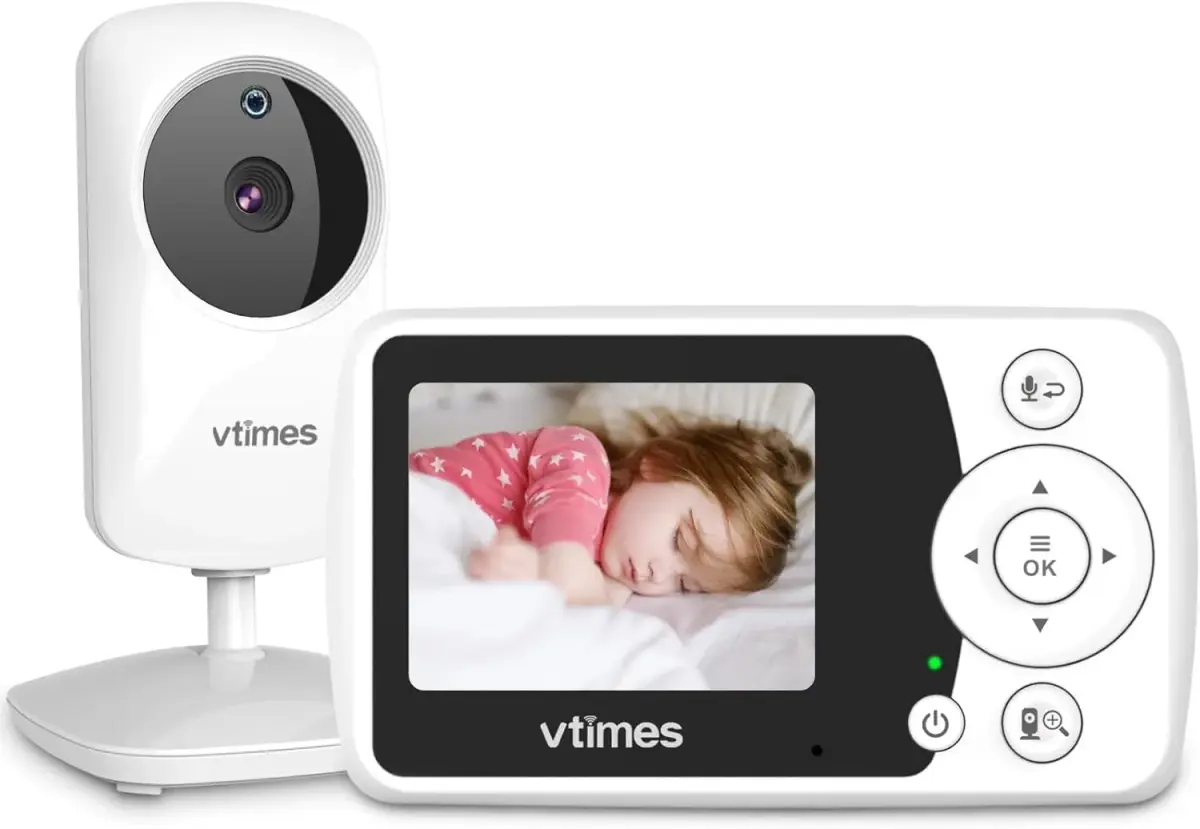 VTimes Baby Monitor with Camera and Audio, No WiFi, 2.4" LCD Screen, 1000ft Range | Secure FHSS Connection for Indian Homes - main product image