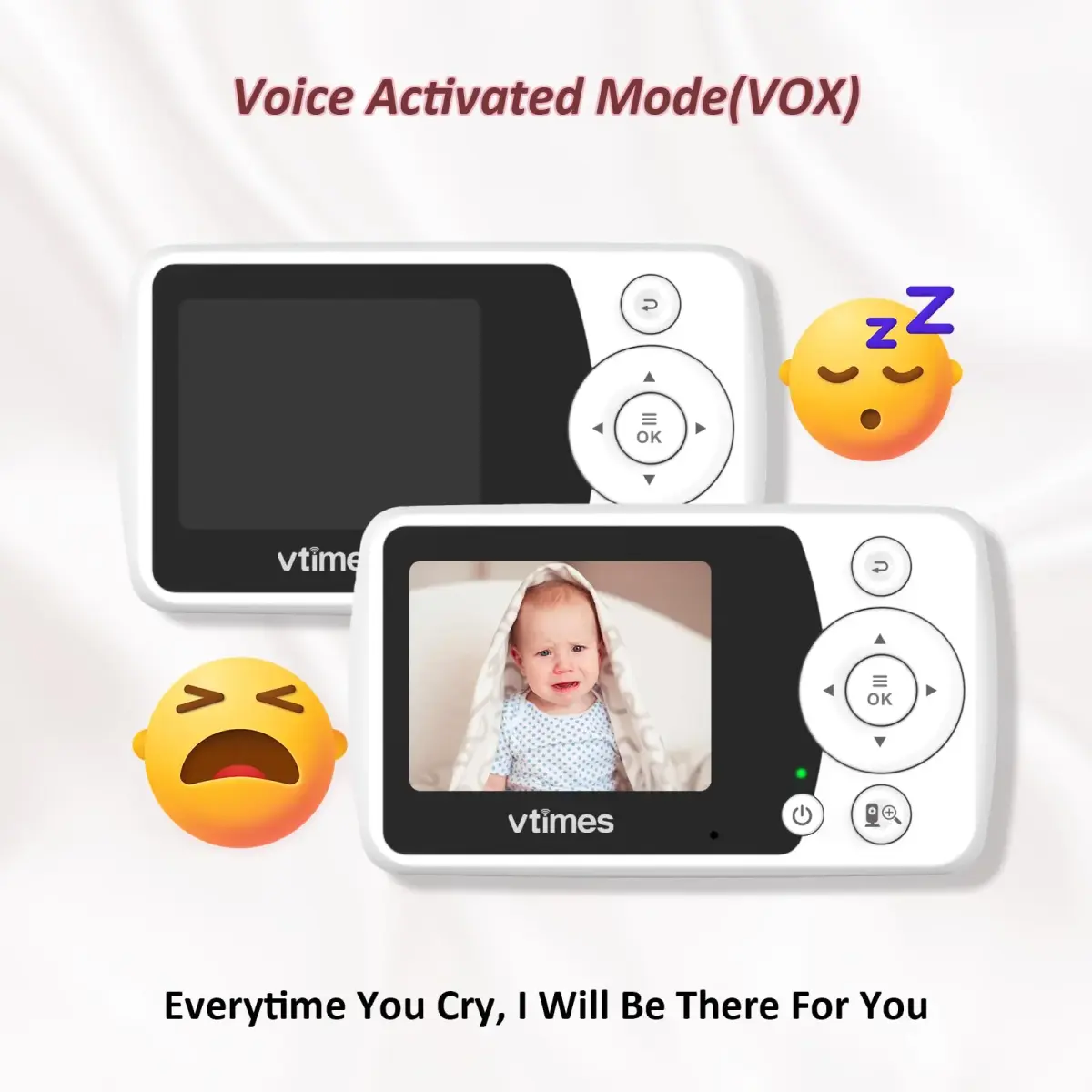 VTimes Baby Monitor with Camera and Audio, No WiFi, 2.4" LCD Screen, 1000ft Range | Secure FHSS Connection for Indian Homes - view 5