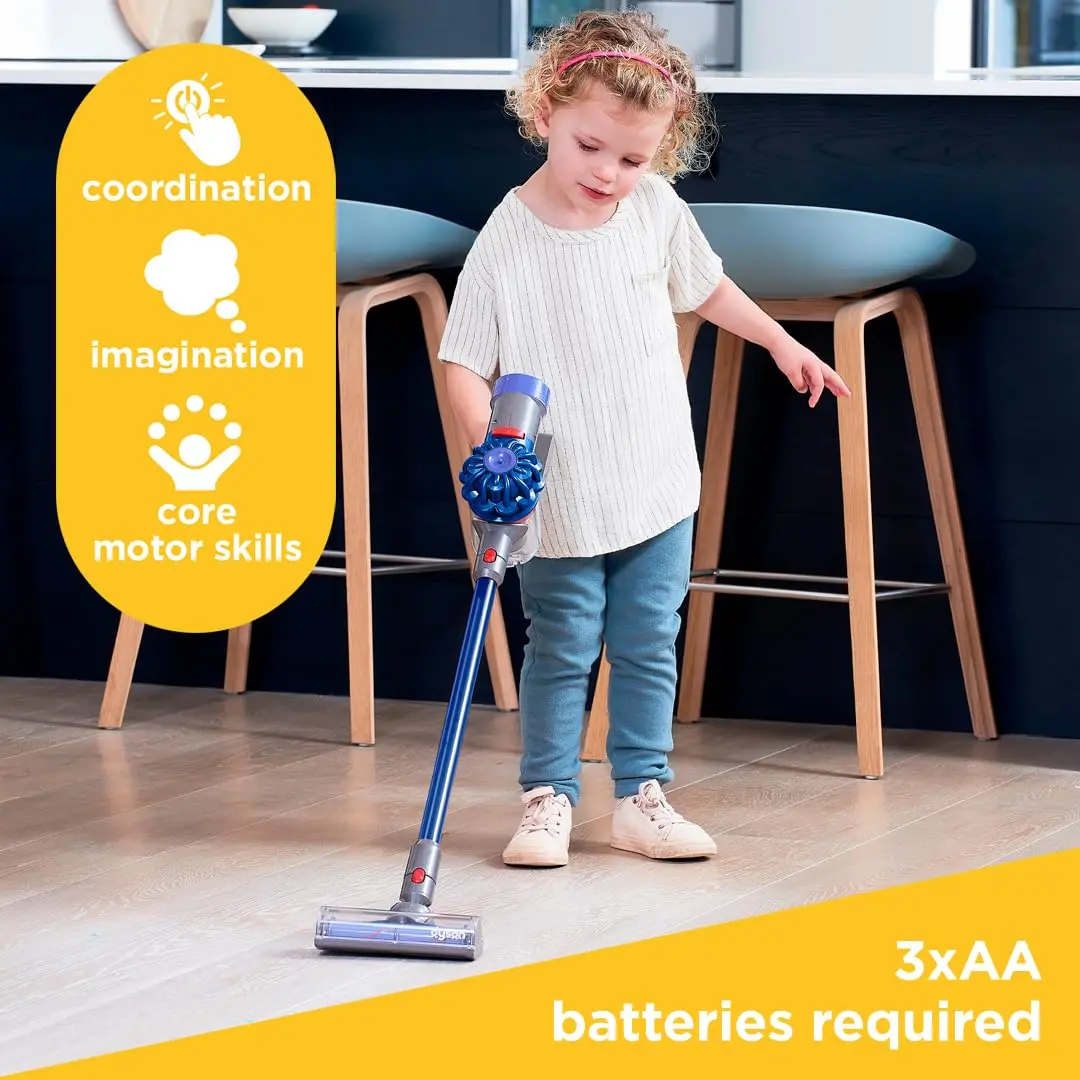 Casdon Dyson Cordless Vacuum Blue | Interactive & Licensed Toy for Kids 3+ | Realistic Role-Play Fun - view 3
