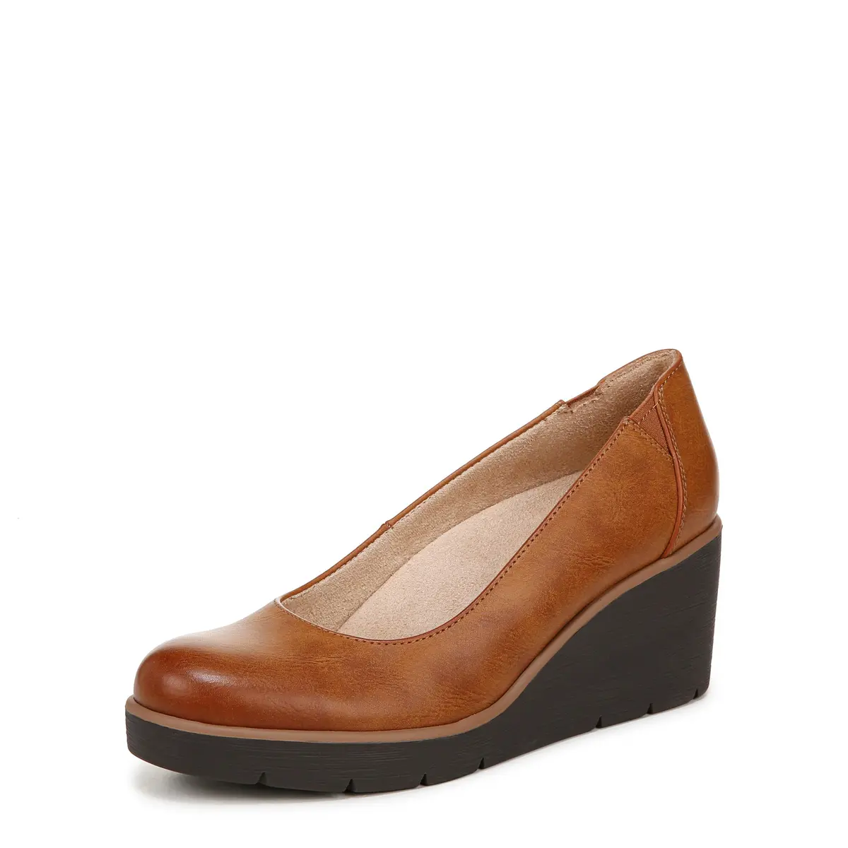 Naturalizer Soul Women's About Time Wedge Casual Shoe Gingerbread Brown 7 Wide | ContourFIT Arch Support - main product image