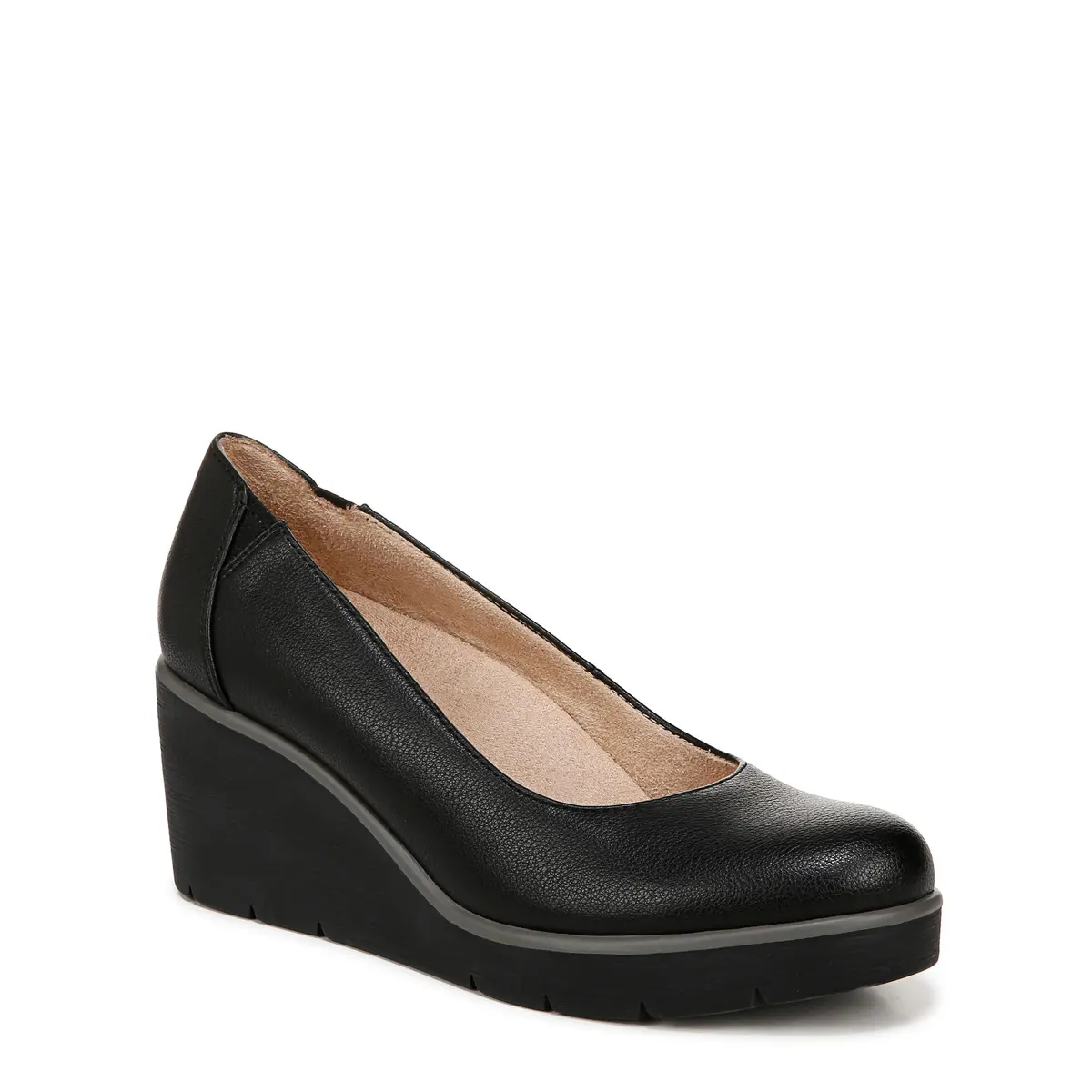 Naturalizer Soul Women's About Time Wedge Casual Shoe Black Tumbled 2.63 inch Heel (6 M US / 38 EU) - view 6
