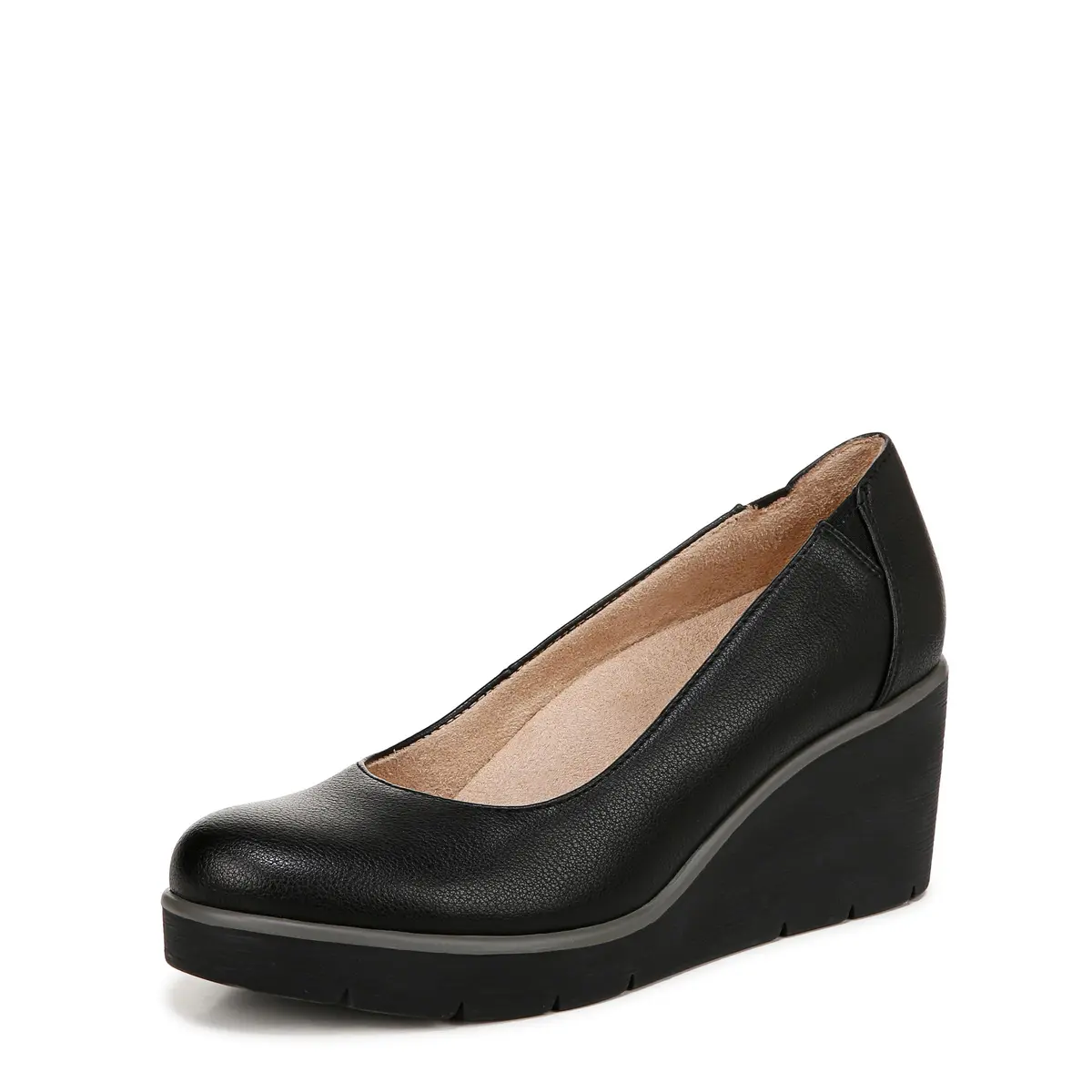 Naturalizer Soul Women's About Time Wedge Casual Shoe Black Tumbled 2.63 inch Heel (6 M US / 38 EU) - main product image
