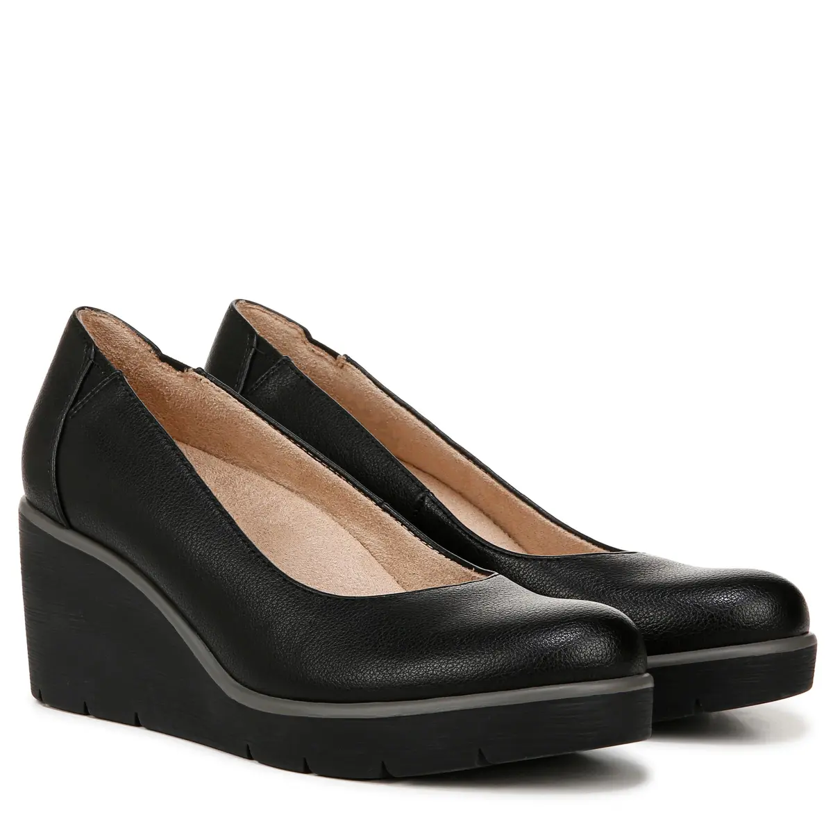 Naturalizer Soul Women's About Time Wedge Casual Shoe Black Tumbled 2.63 inch Heel (6 M US / 38 EU) - view 7
