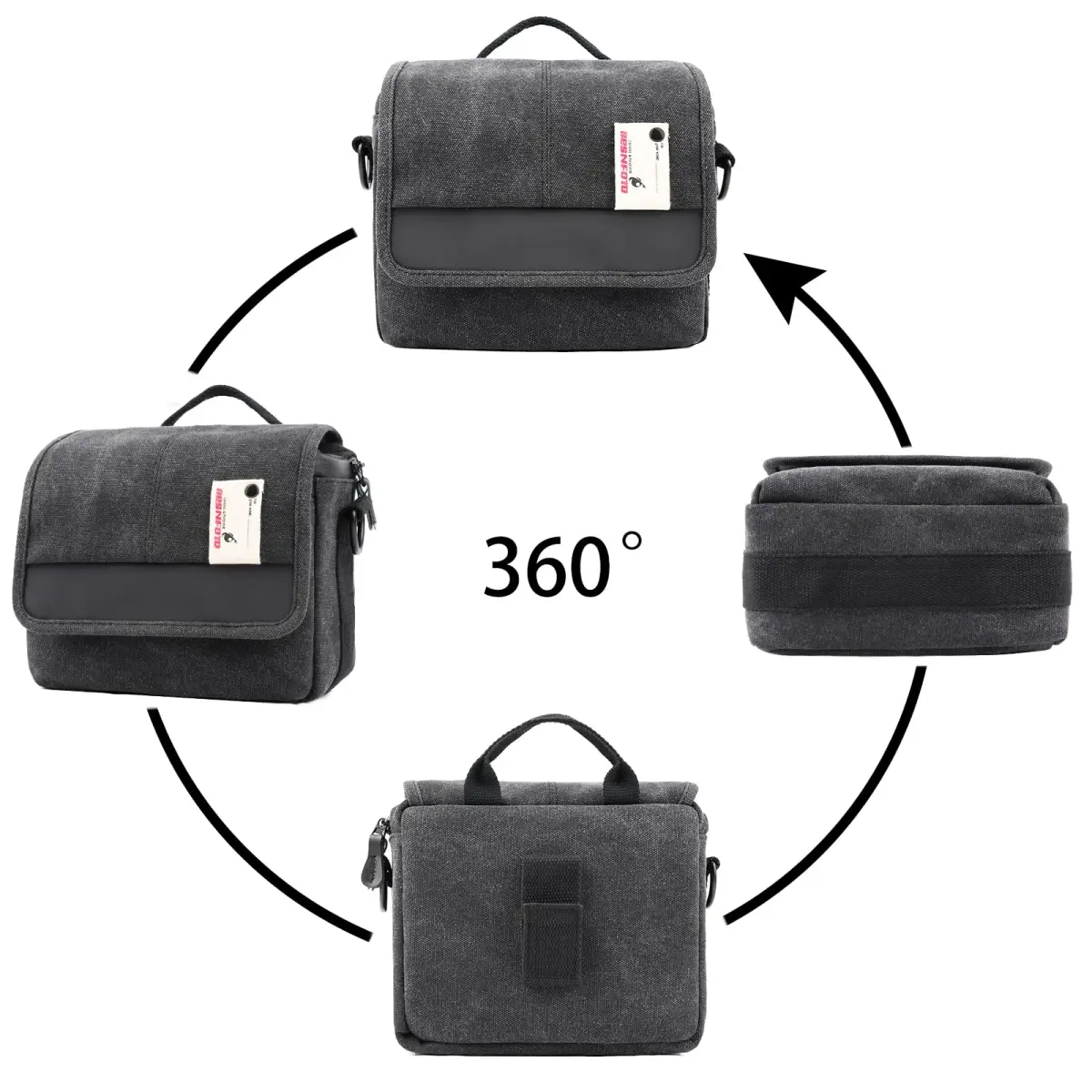 Besnfoto Small Camera Bag Purse 21cm (8.27in) | Waterproof Canvas Messenger for Mirrorless DSLR Cameras - view 6