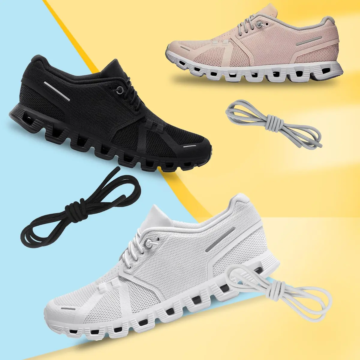 NDTEZUGT Elastic Shoe Laces for Sneakers 18in | No Tie, Slip-On Design, Black - view 5
