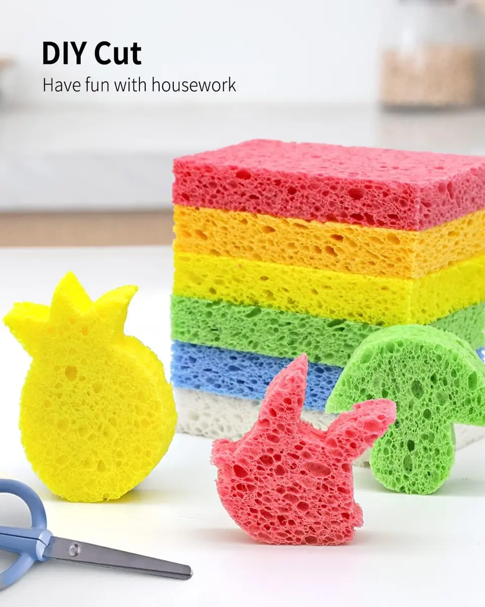 ARCLIBER Cellulose Scrub Sponges 6 Pack | Heavy Duty, Non-Scratch, Eco-Friendly Kitchen Sponge - view 4