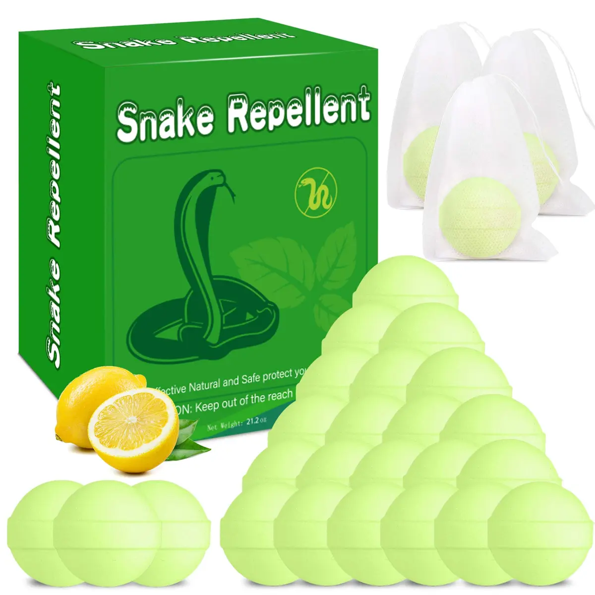 Enbabbor 24 Pc Snake Repellent Balls | Natural Yard & Indoor Snake Deterrent - main product image