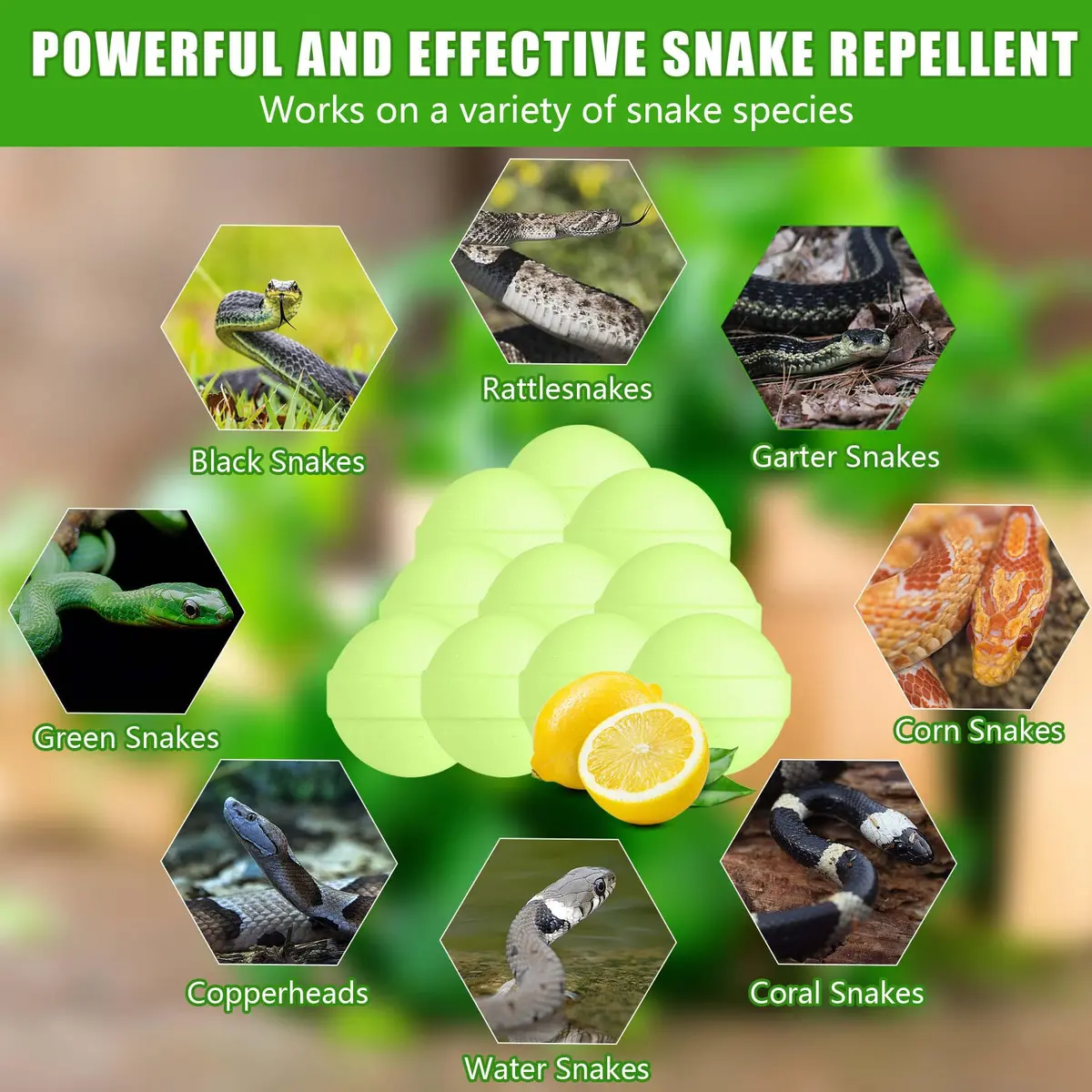 Enbabbor 24 Pc Snake Repellent Balls | Natural Yard & Indoor Snake Deterrent - view 3