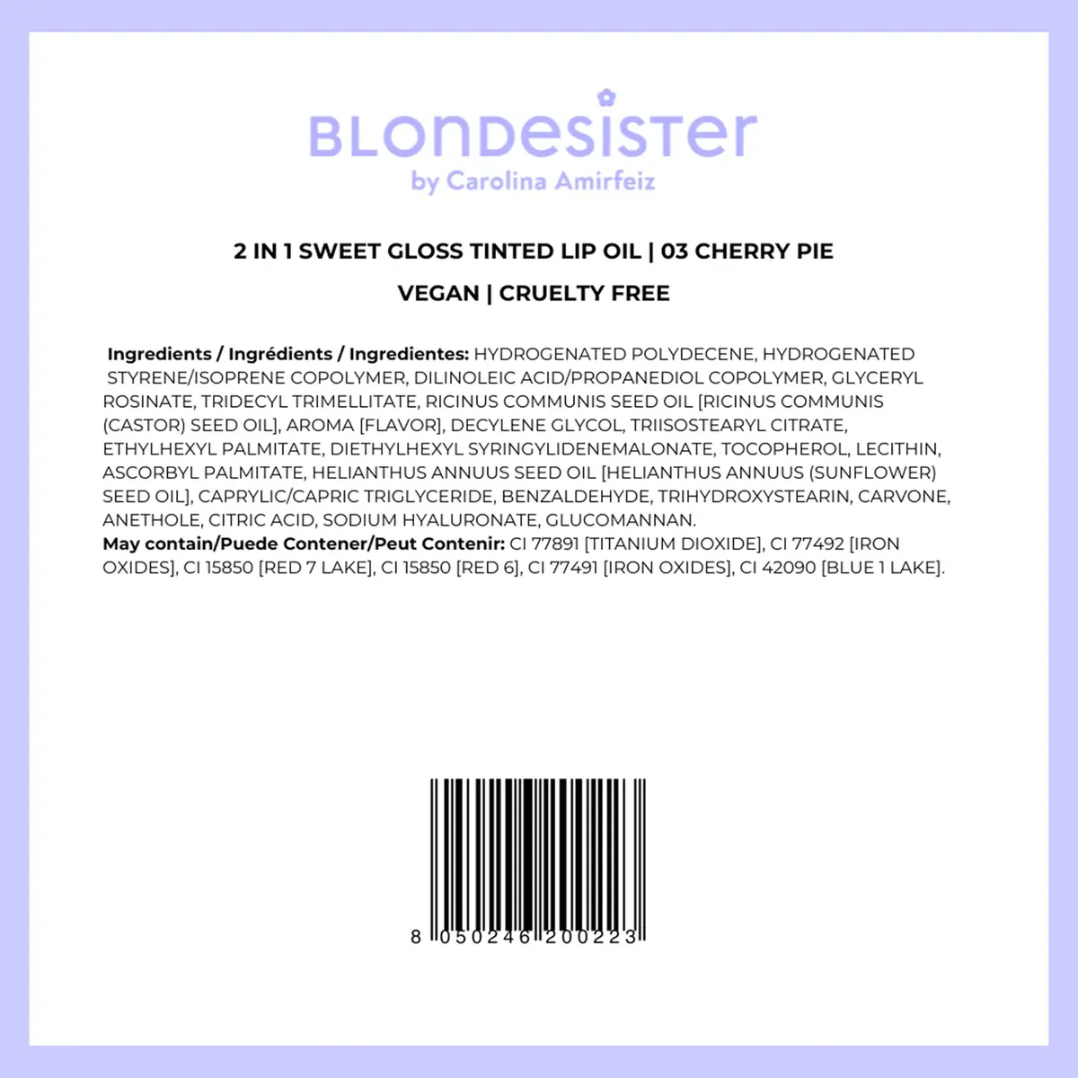Blondesister Lip Oil 0.084 oz | Hydrating, Non-Sticky Tinted Lip Oil for Women - view 6