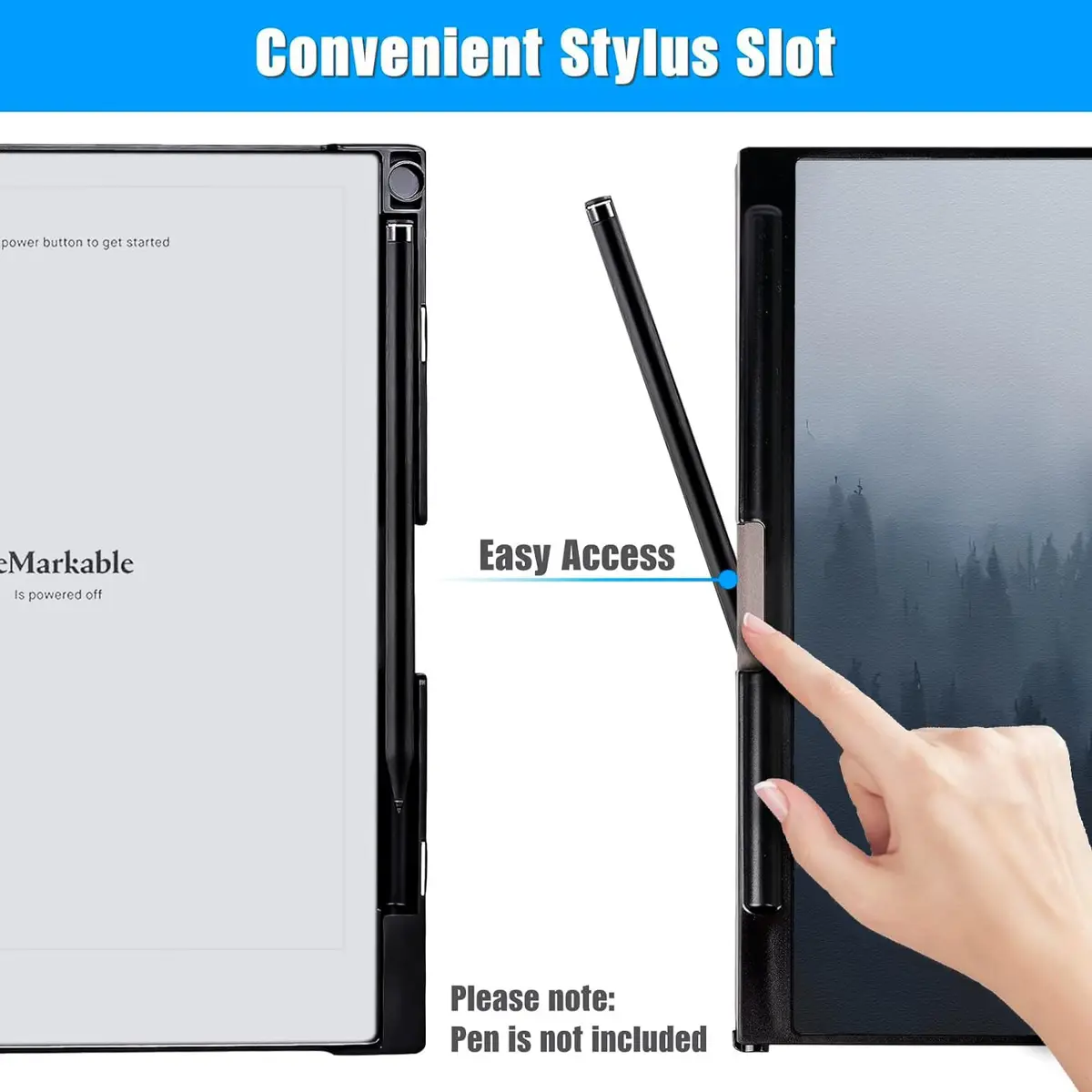 QIOFEARTH Case for Remarkable 2 Paper Tablet 10.3" | Slim Protective Cover with Pen Holder - view 6