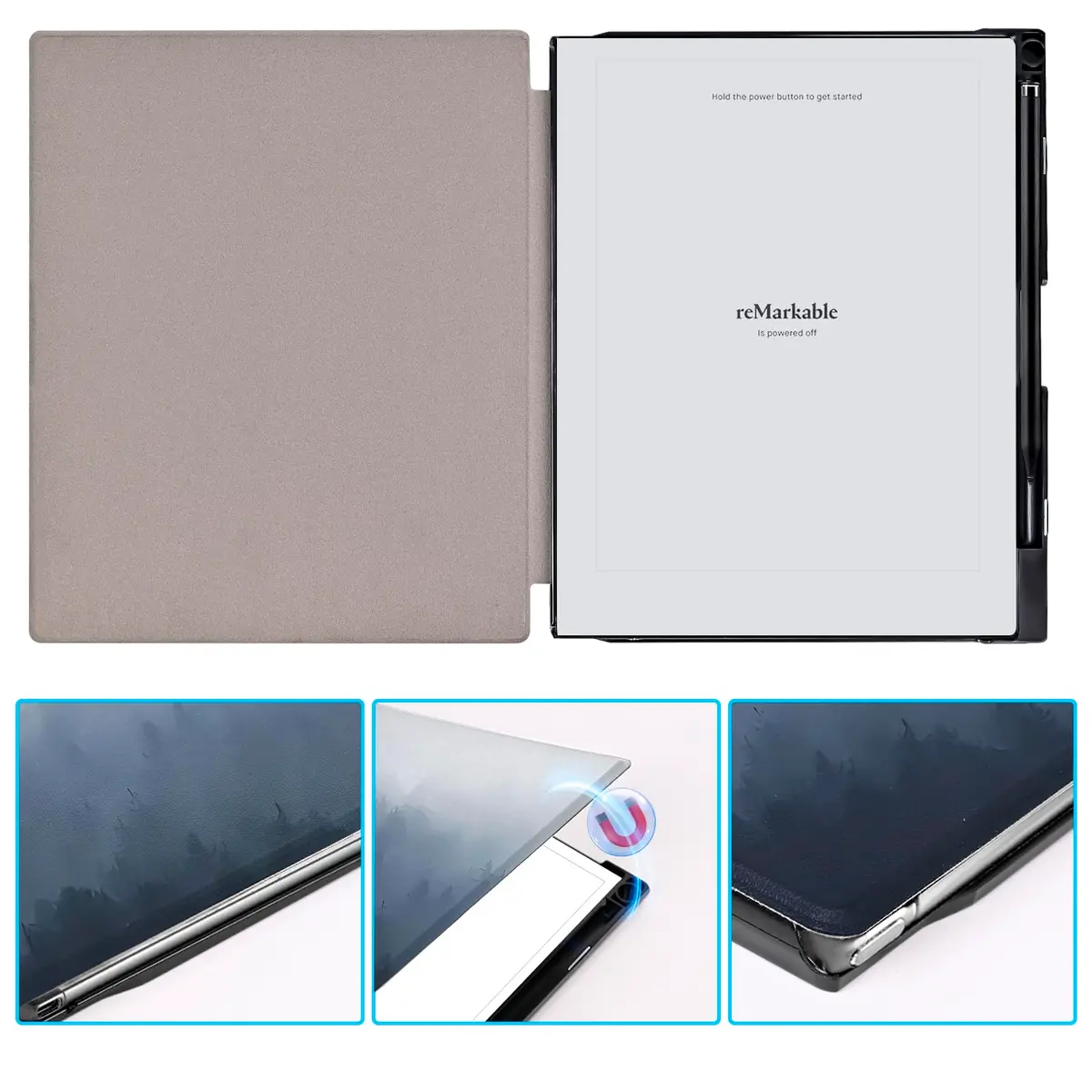 QIOFEARTH Case for Remarkable 2 Paper Tablet 10.3" | Slim Protective Cover with Pen Holder - view 3