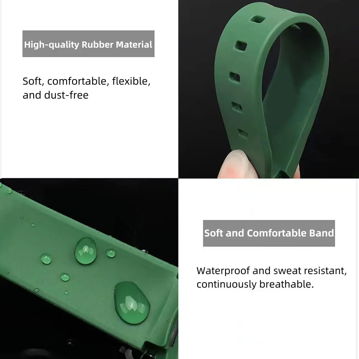 Danxancy Watch Band for Moonswatch 20mm | Curved Rubber Strap Compatible with Omega Swatch - view 2