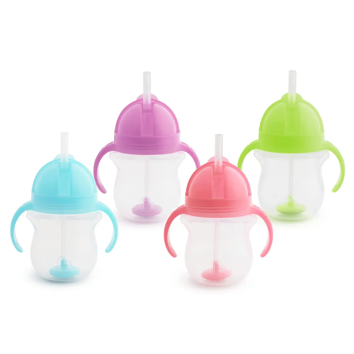 Munchkin Any Angle Sippy Cups for Toddlers 4 Pack | Spill Proof Weighted Straw with Handles - main product image