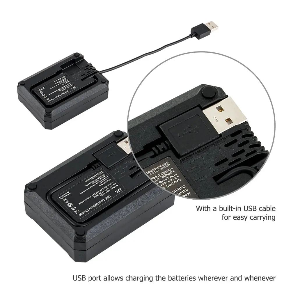 JJC EN-EL25 Battery Charger Dual Slot for Nikon Z50 II Z50 Z30 Zfc Cameras | USB Power & Overheat Protection - view 4