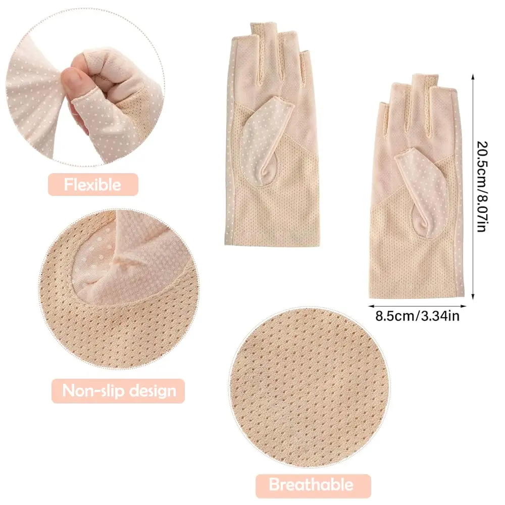 Eohak Women Driving Gloves Sun UV Protection Glove Touchscreen Half-Finger Gloves | Breathable, Anti-Slip, Summer Fit - view 4