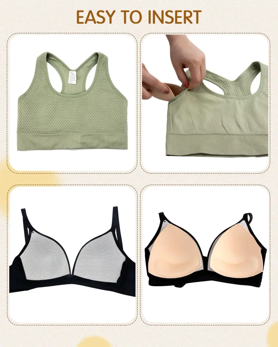 KSang Bra Pads Inserts for B Cup - 4 Pairs Black | Quality Replacement Bra Padding - view 6