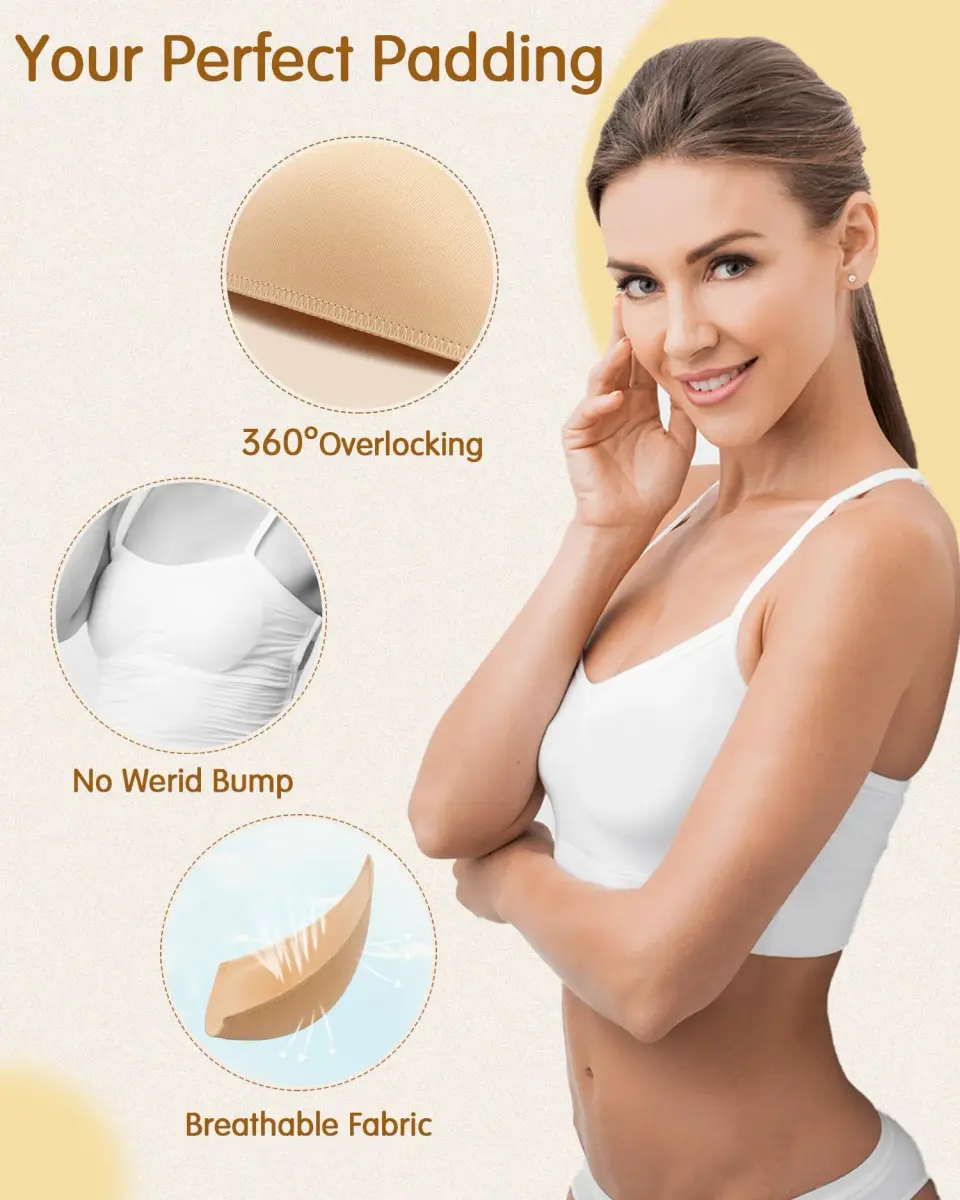 KSang Bra Pads Inserts for B Cup - 4 Pairs Black | Quality Replacement Bra Padding - view 2