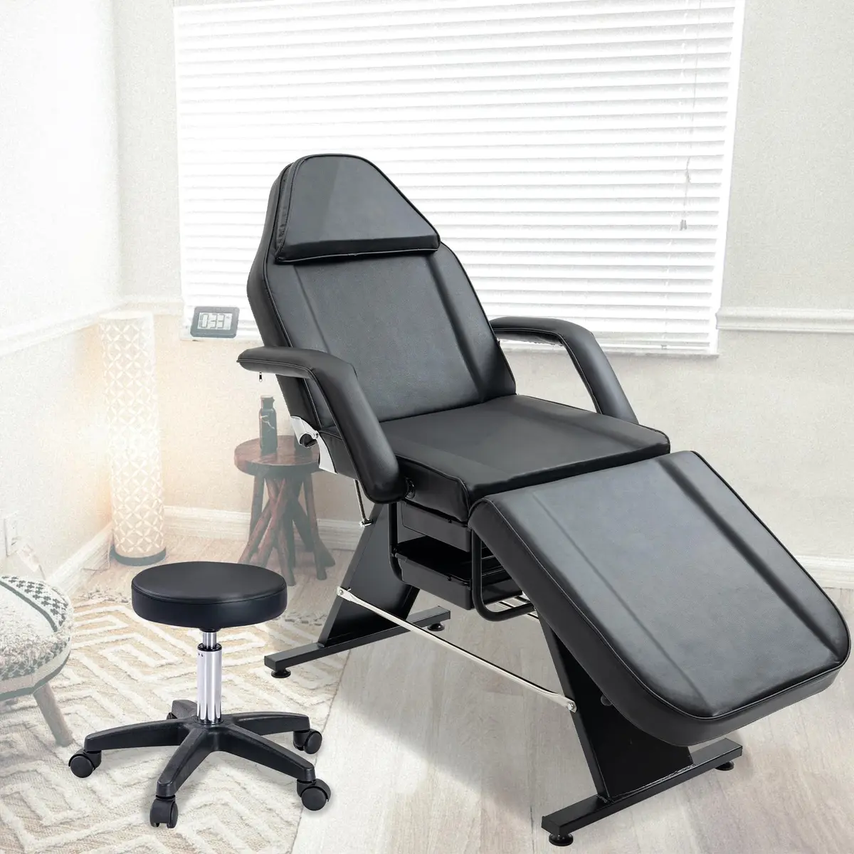 Brisca Massage Salon Tattoo Chair with Two Trays | Adjustable Full-Body Spa Bed & Esthetician Chair - main product image