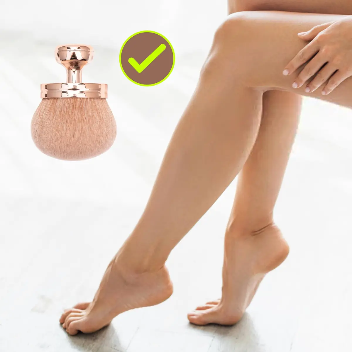 BABYSHEEP Extra Large Body Makeup Brush 3.2inch Rose Gold-Gold | Flawless Self Tan & Body Application - view 5