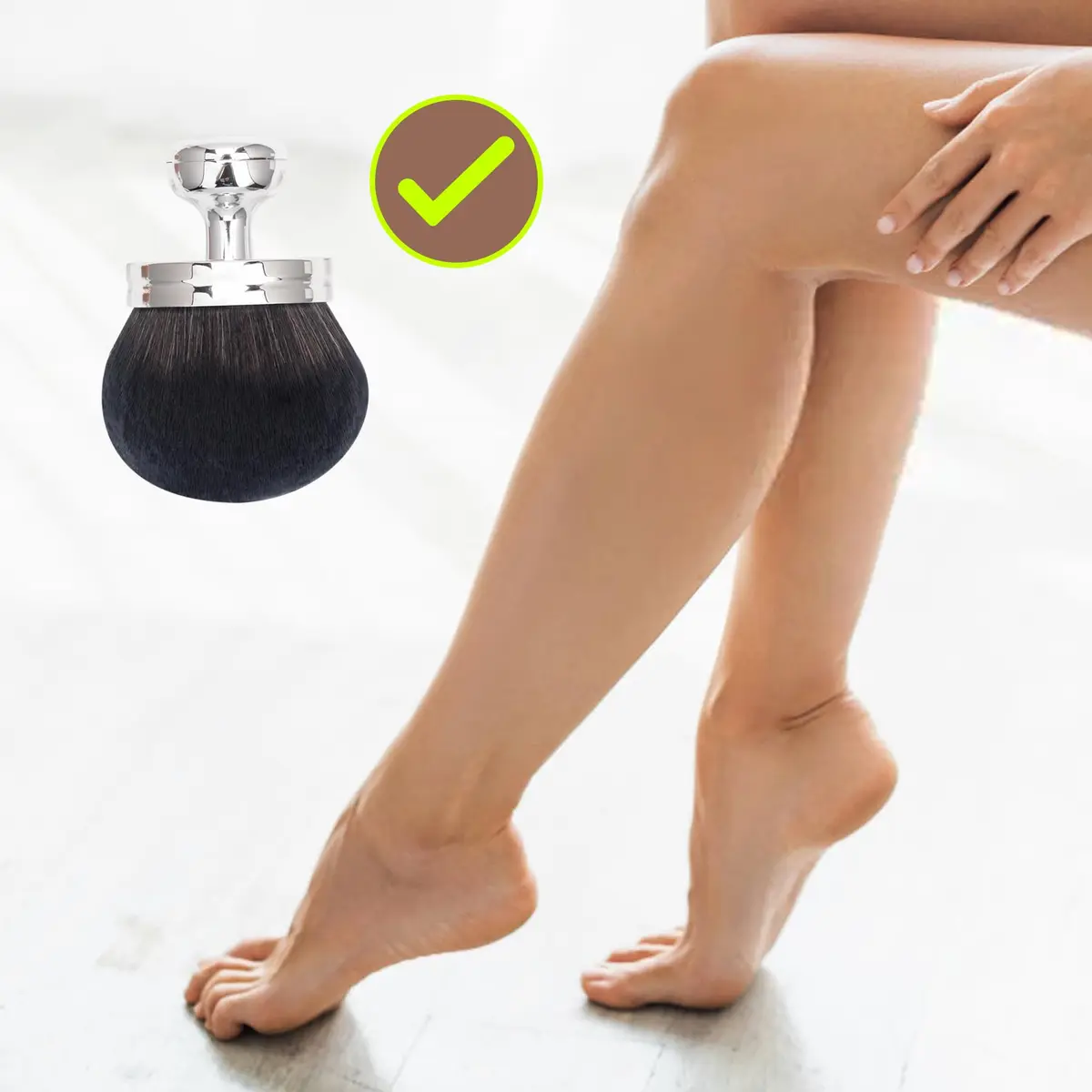 BABYSHEEP Cosmetic Brush 3.2 Inch | Extra Large Body & Face Makeup Applicator with Drawstring Bag - view 5