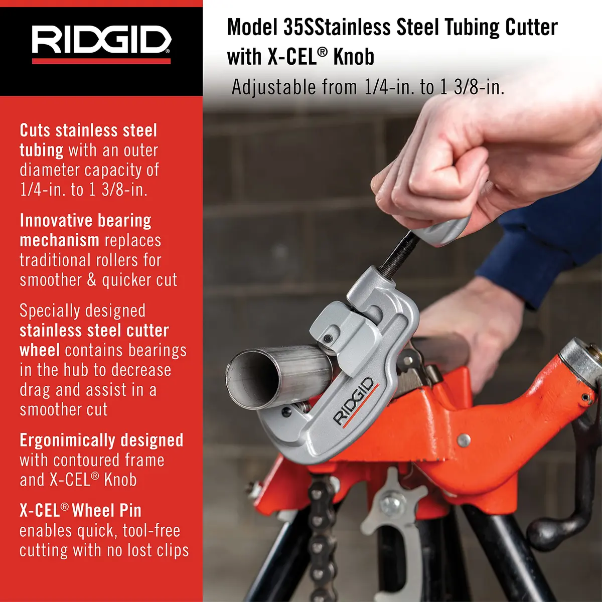 RIDGID 24" & 18" Pipe Wrench Set | Stainless & Aluminum, Heavy Duty, 3 & 2.5 Inch Capacity - view 3