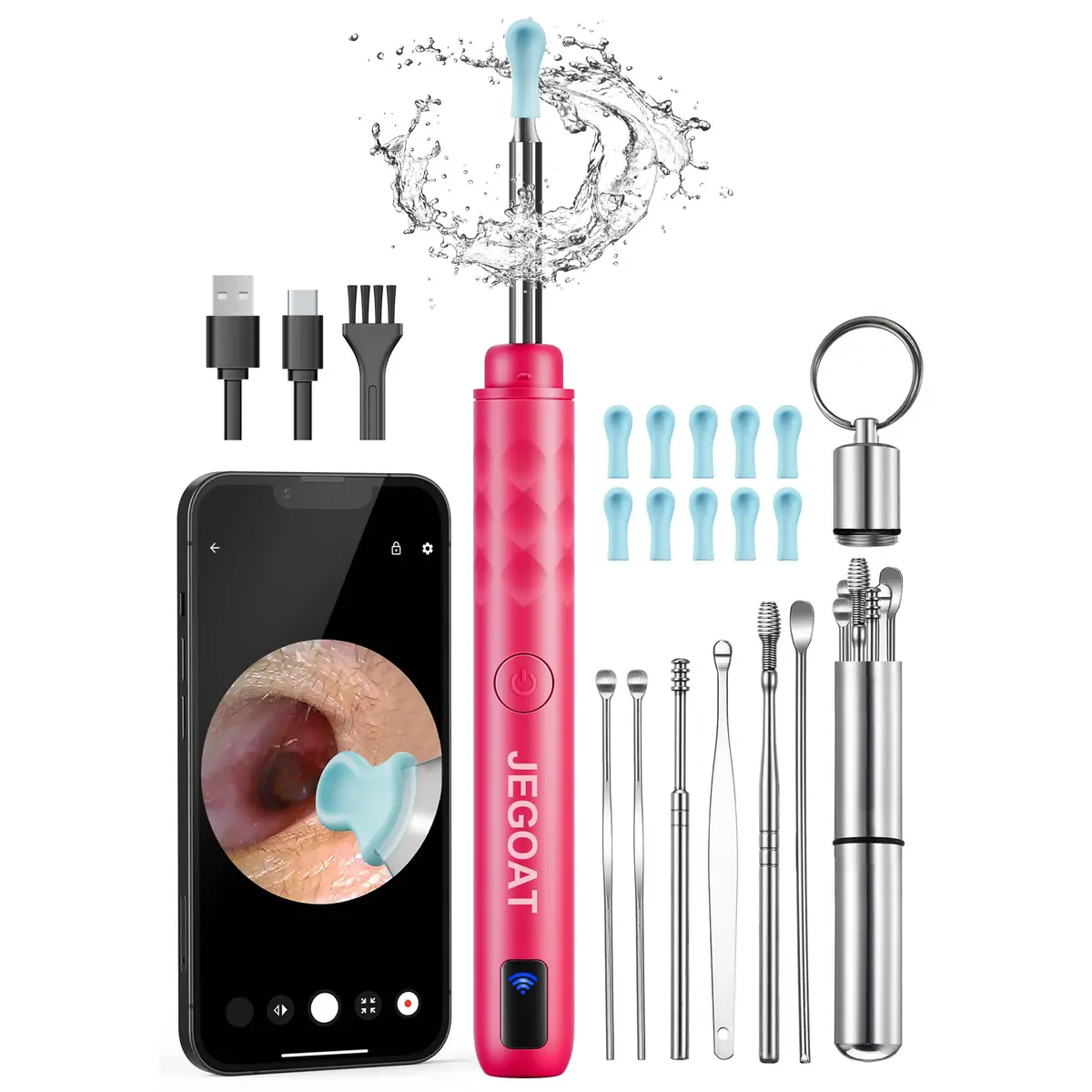 JEGOAT Ear Wax Removal with HD Camera 1296P | Gentle Ear Cleaning & Inspection Tool - main product image