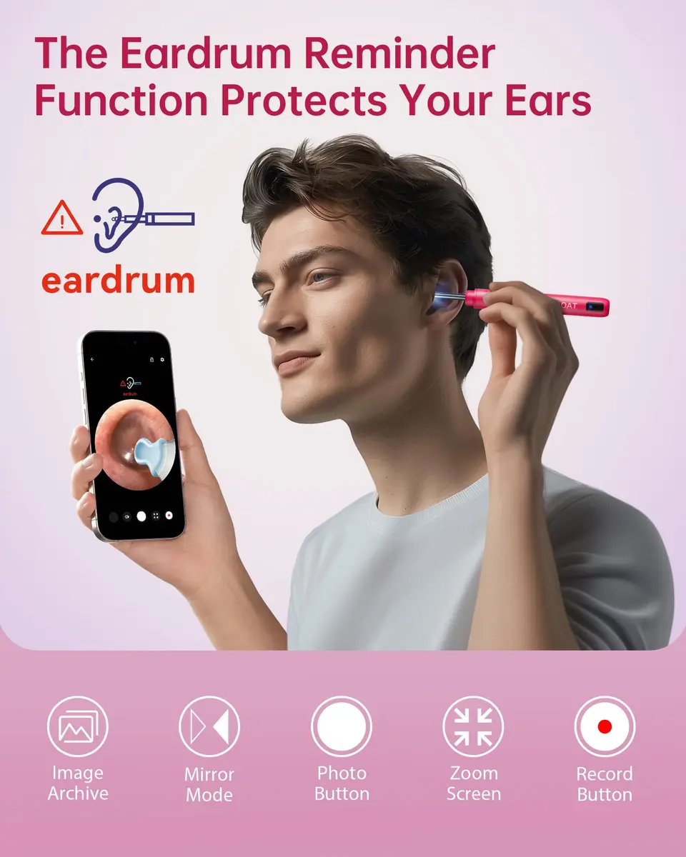 JEGOAT Ear Wax Removal with HD Camera 1296P | Gentle Ear Cleaning & Inspection Tool - view 6