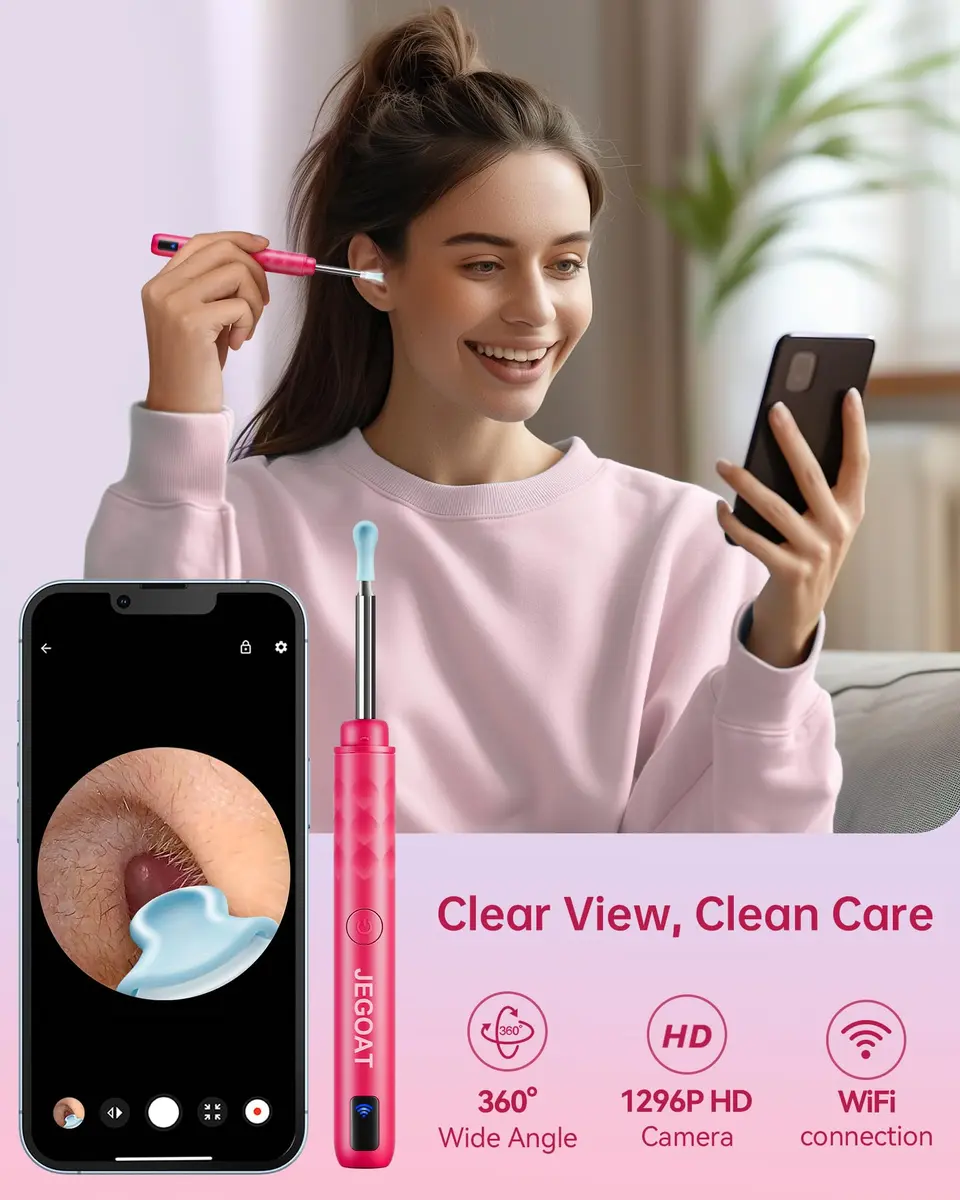 JEGOAT Ear Wax Removal with HD Camera 1296P | Gentle Ear Cleaning & Inspection Tool - view 2