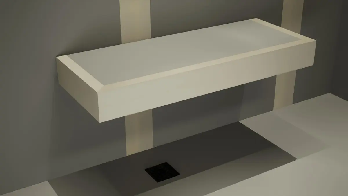The Original Granite Bracket Floating Shower Bench Kit 12x36 Inches | Space-Saving Bathroom Decor - main product image