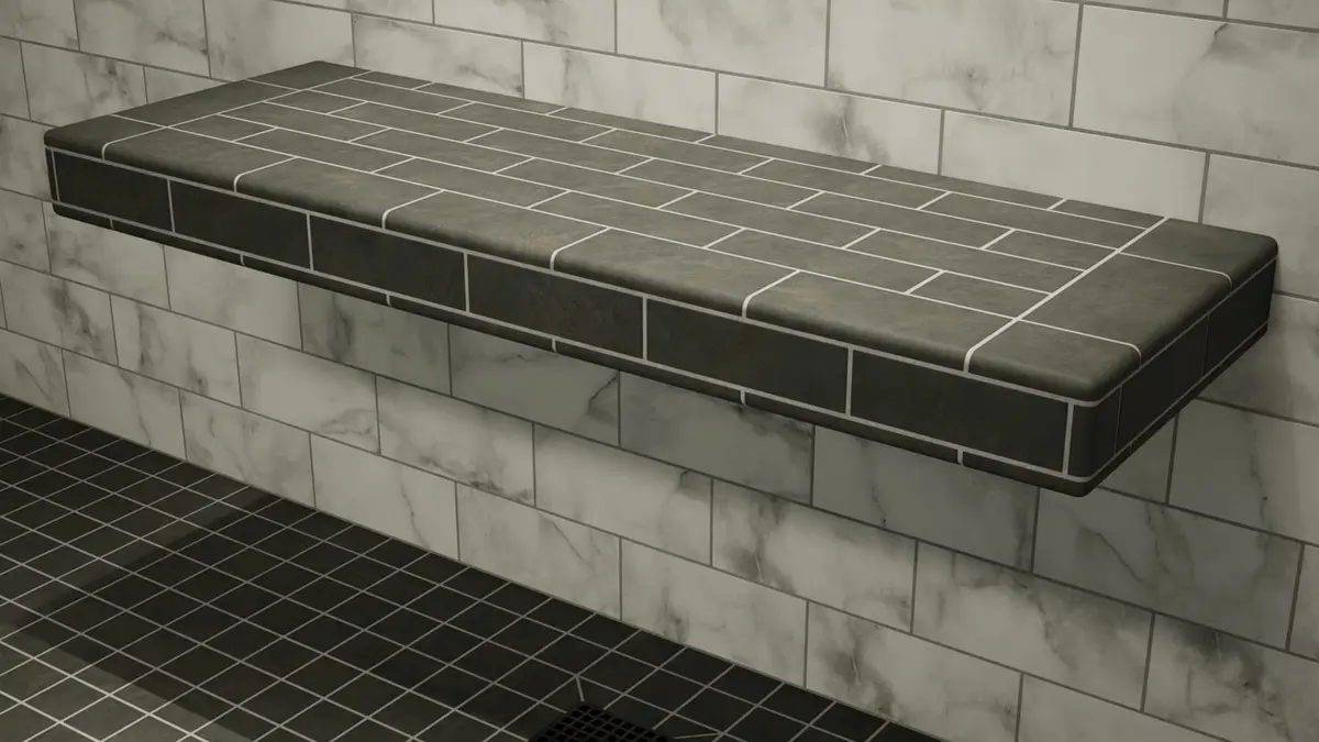 The Original Granite Bracket Floating Shower Bench Kit 12x36 Inches | Space-Saving Bathroom Decor - view 6