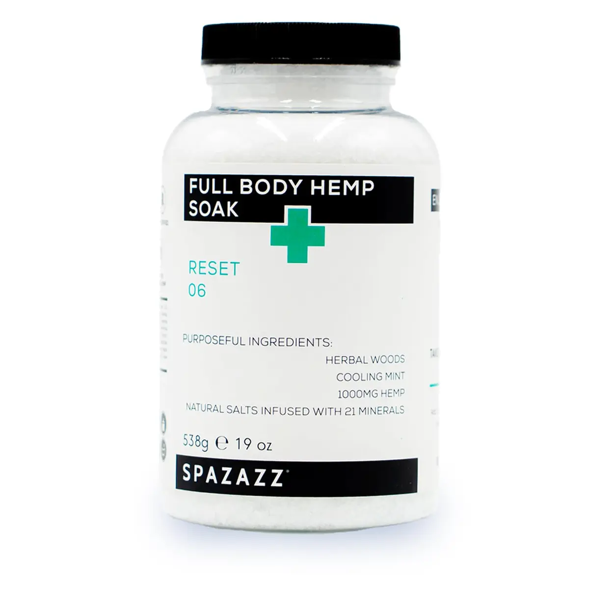Spazazz Full Body Hemp Soak Reset 06 Aromatherapy Salt | 19 oz | Relaxing Hemp & Mineral Bath - main product image