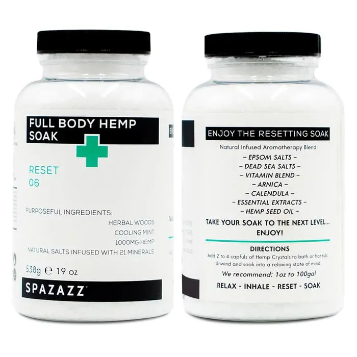 Spazazz Full Body Hemp Soak Reset 06 Aromatherapy Salt | 19 oz | Relaxing Hemp & Mineral Bath - view 12