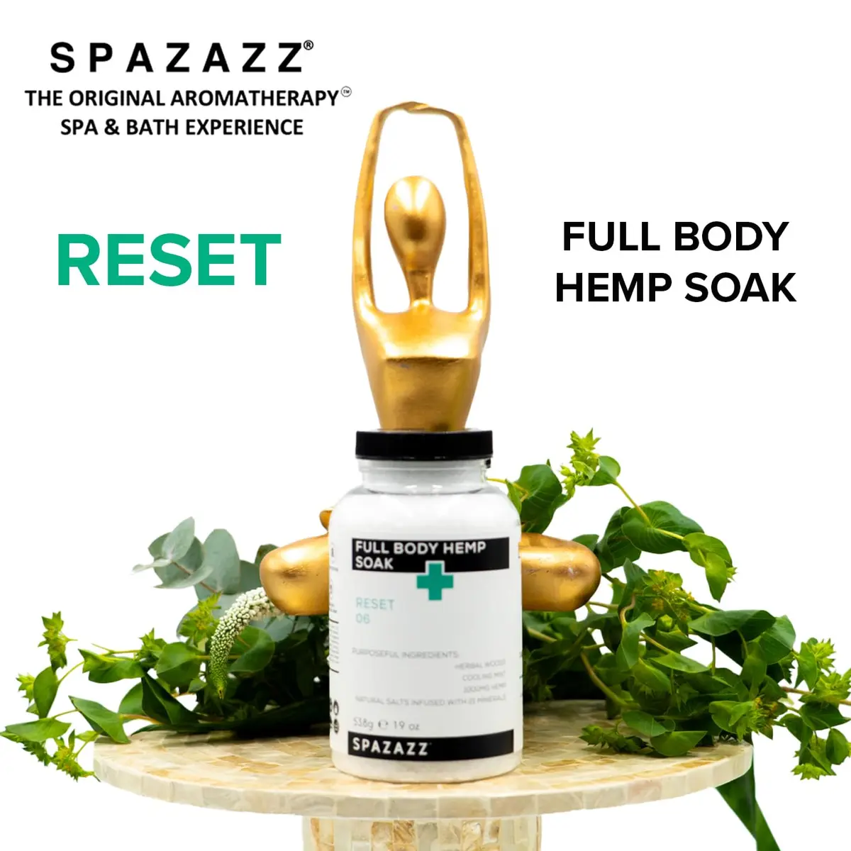 Spazazz Full Body Hemp Soak Reset 06 Aromatherapy Salt | 19 oz | Relaxing Hemp & Mineral Bath - view 3