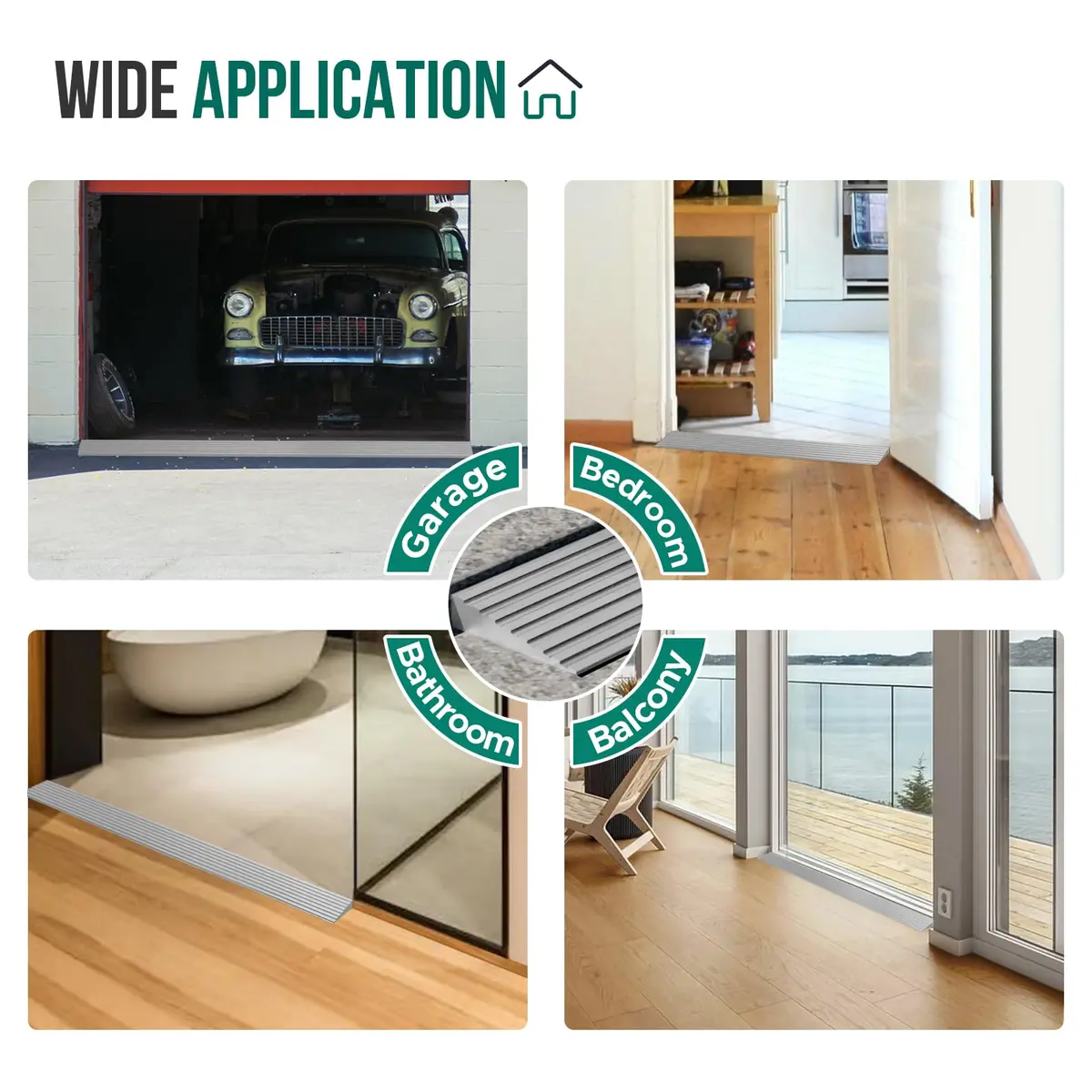 Boiarc Rubber Threshold Ramp for Doorways 10cm (4") Rise x 100cm (3.3Ft) Long | Heavy Duty 1360kg (3000lb) Capacity - view 5